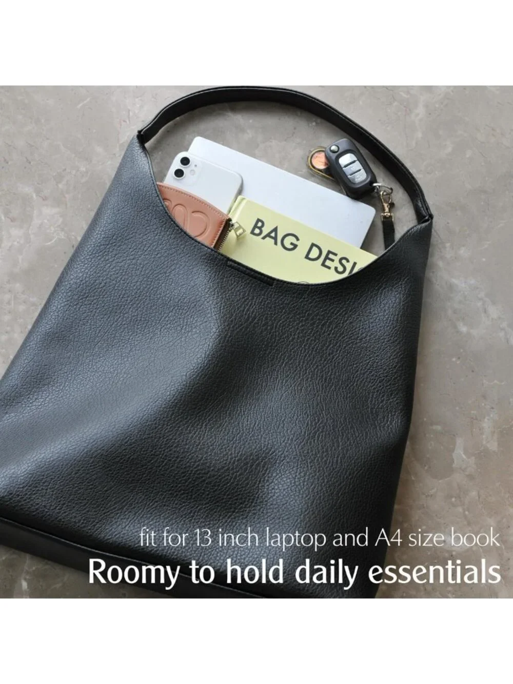 Soft Vegan Leather Hobo Bag for Women | Slouchy Shoulder Tote Purse